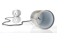 Photograph of a String-Can telephone